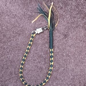 Braided Biker Leather Keychain with Fringe